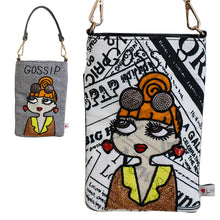 画像をギャラリービューアに読み込む, 携帯・スマホ ポシェット GOSSIP 英字柄 Lita リタちゃん 0022-11