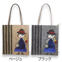 画像をギャラリービューアに読み込む, トートバッグ 縦型 ブラックハット LITA リタちゃん A039D