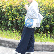 画像をギャラリービューアに読み込む, ハンドバッグ 牛革×デニム 星モチーフ