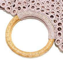 画像をギャラリービューアに読み込む, ハンドバッグ 木リング 編みバッグ v1010