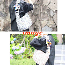 画像をギャラリービューアに読み込む, ショルダー ハンド トート 3wayバッグ ハンドメイド 編みバッグ v1011