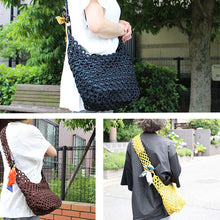 画像をギャラリービューアに読み込む, ショルダー ハンド トート 3wayバッグ ハンドメイド 編みバッグ v1011