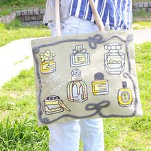 画像をギャラリービューアに読み込む, トートバッグ 香水モチーフ 横型